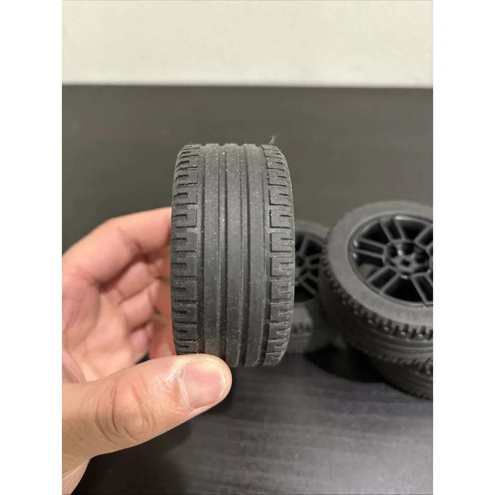 LEGO Technic 6 Pinhole Black Wheels, 81.6 x 36 R Tires, Lot of 4